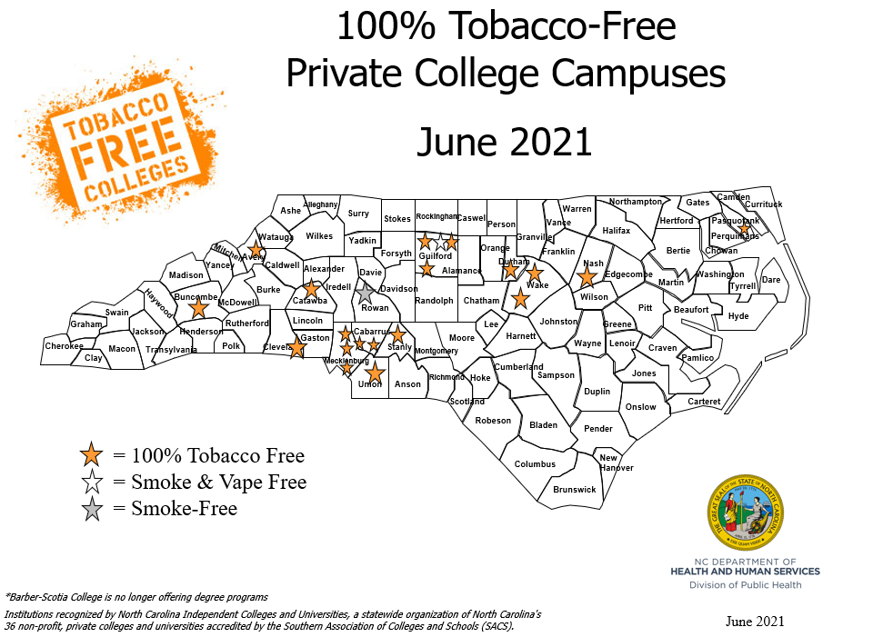 100 Percent Tobacco-Free Private College Campuses