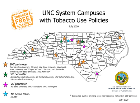 100 Percent Tobacco-Free UNC System Campuses
